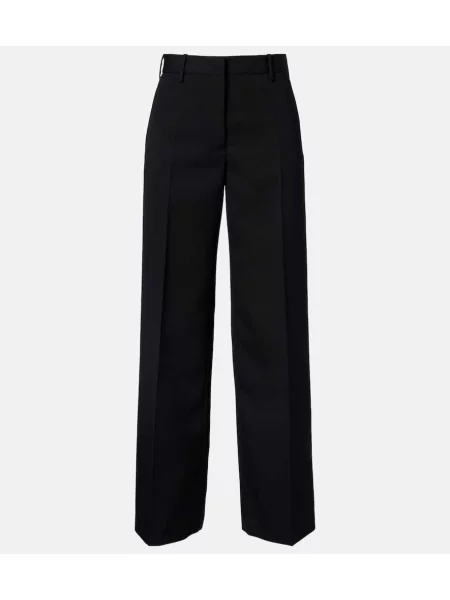 Pantaloni Jil Sander cu talie joasă de lână negru