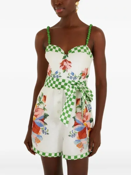 Salopetă Farm Rio cu model floral cu imagine alb