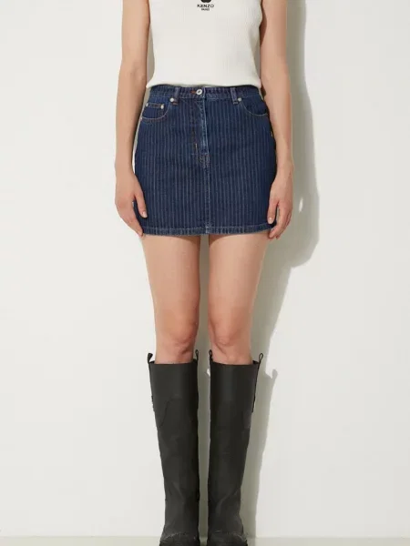 Kenzo spódnica jeansowa Mini Skirt Stripped Jacquard mini ołówkowa niebieski