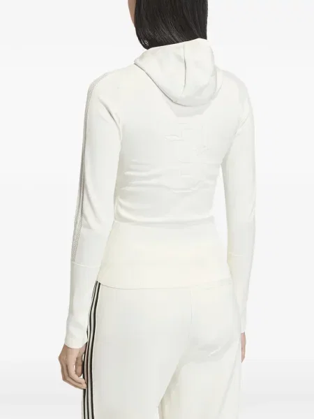 Top Adidas cu dungi cu imagine lung alb