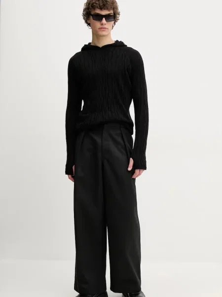 Шерстяной легкий свитер Heliot Emil черный