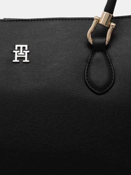 Tommy Hilfiger шопинг чанта дамска от имитация на кожа черно