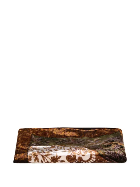 Fular Pierre-louis Mascia de catifea cu model floral cu imagine maro