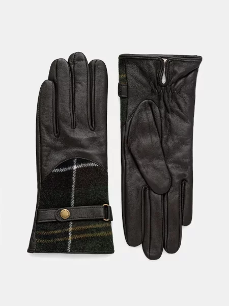 Barbour mănuși de piele maro