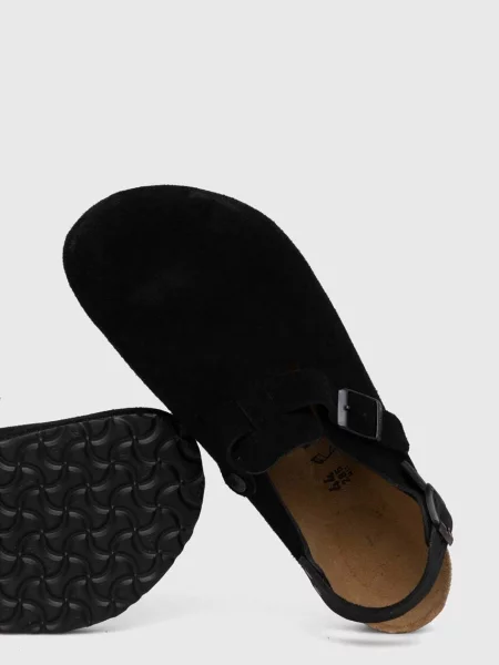Birkenstock Велурени чехли Tokio черно