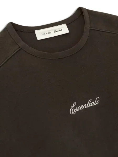 Džemper Fear Of God Essentials s vezom od brušene kože smeđa