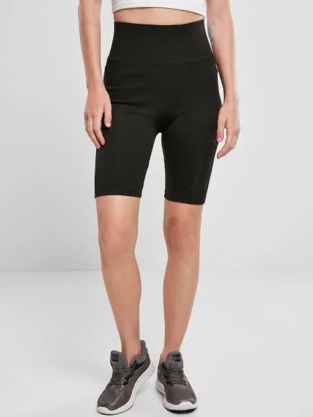 Pantaloni scurți Urban Classics cu talie înaltă negru