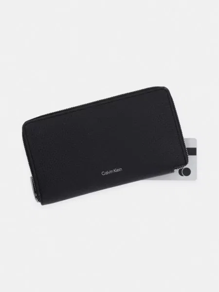 Calvin Klein Pénztárca Foil Emboss Long Zip Fold fekete