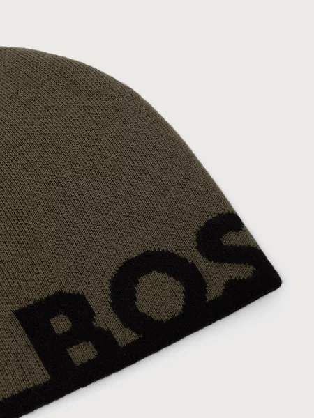 Шерстяная шапка Boss Green зеленая