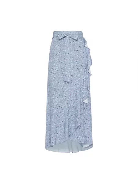 Spódnica American Dreams w kwiatki z falbankami niebieska
