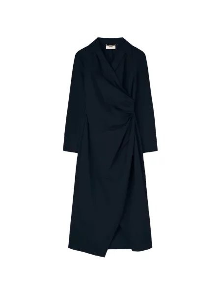 Lung rochie midi Retori drapată albastru