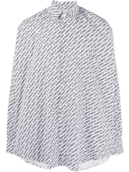 Риза Vetements с принт бяло
