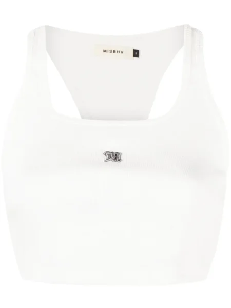 Top Misbhv cu broderie alb