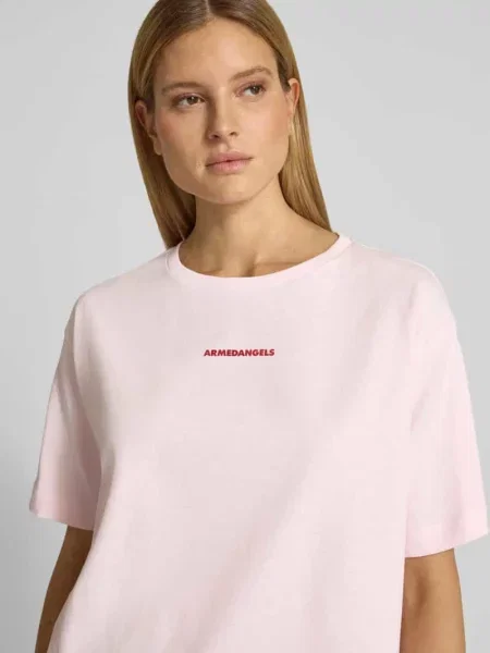 T-shirt o kroju oversized z czystej Model GIANNAA CHAANGE' Armedangels różowa