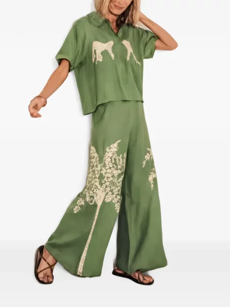 Cămașă Carolina K cu model leopard verde