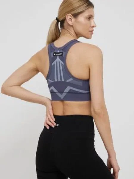 Sportovní podprsenka adidas Performance vzorovaný fialová
