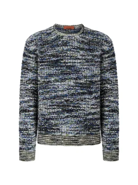 Pulover Missoni cu decolteu rotund albastru