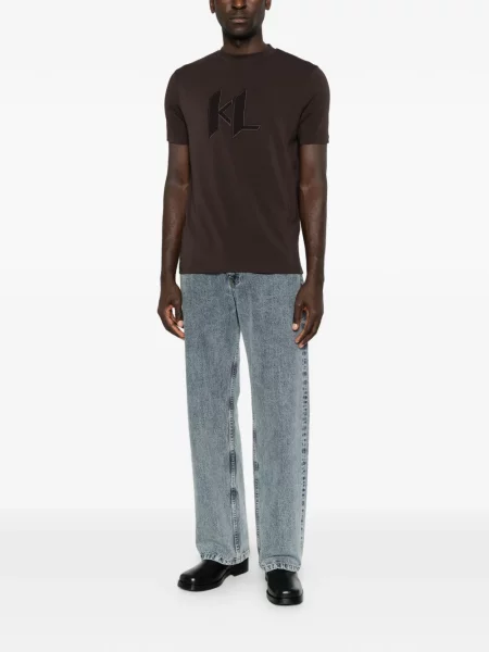 Tricou Karl Lagerfeld cu autograf maro