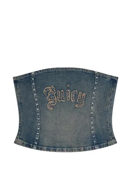 Top Juicy Couture cu tepi albastru