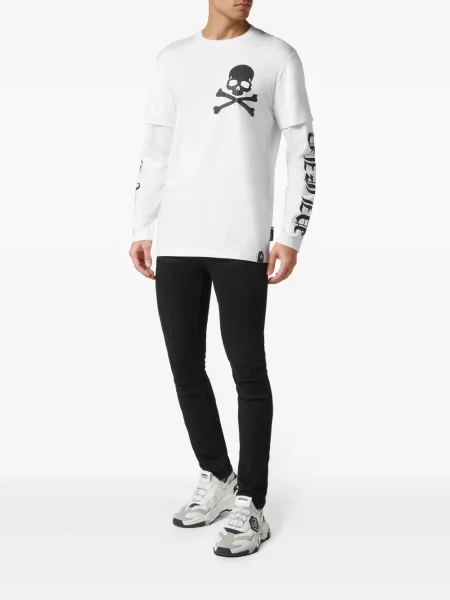 Raštuotas marškinėliai Philipp Plein balta