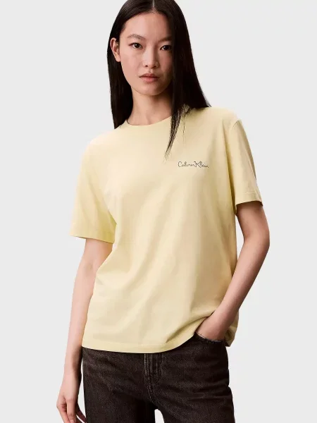 Класична графічний футболка Calvin Klein Jeans жовта