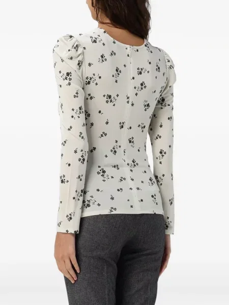Top Mar De Margaritas cu model floral cu imagine alb