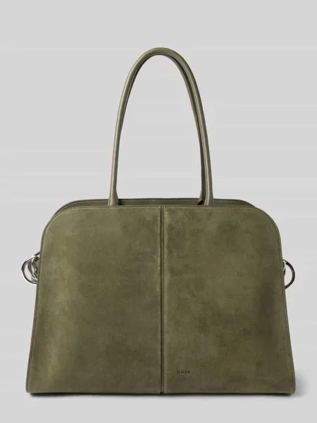 Torba shopper z domieszką skóry model Clarice Tote SU' Boss zielona