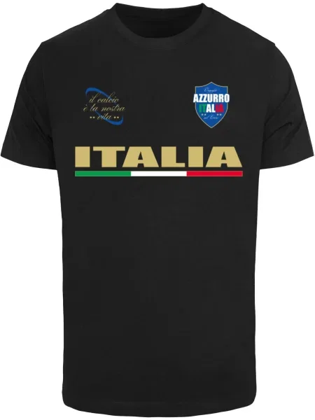 Mister Tee Tricou Italia galben muștar / verde / roși aprins negru