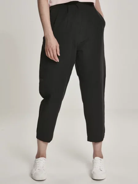 Pantaloni Urban Classics cu talie înaltă negru