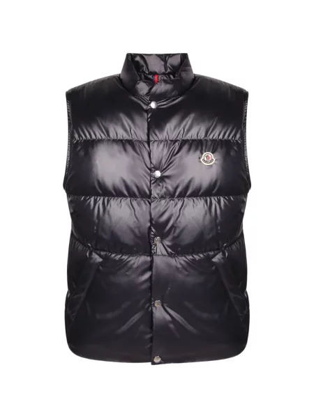 Aplikált steppelt mellény Moncler fekete
