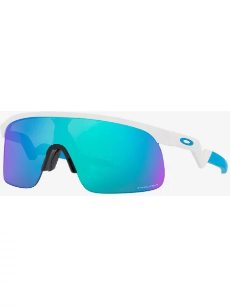 Polerowane okulary przeciwsłoneczne Oakley Resistor z szafirowymi soczewkami Prizm dla dzieci białe