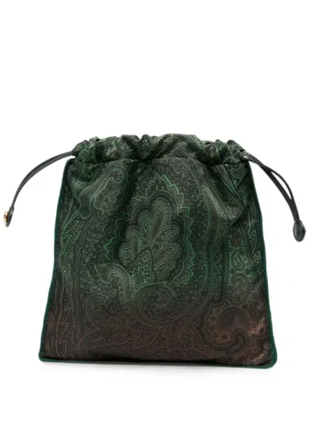 Rucsac Etro cu imagine cu model paisley cu cordon verde