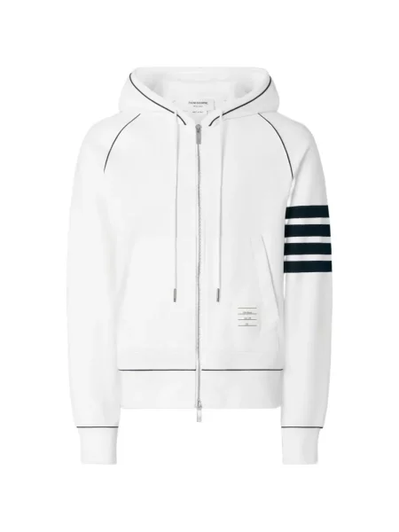 Hanorac cu glugă Thom Browne cu dungi alb