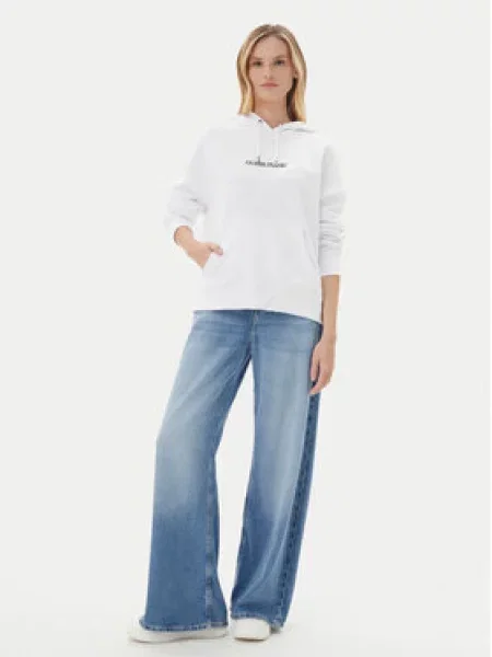 Guess Jeans Mikina Oversize bílá