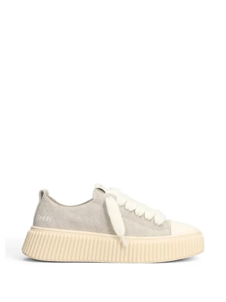 Sneakerși Rhun cu șireturi din dantelă gri