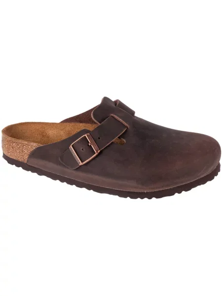 Kožené pantofle Birkenstock hnědé