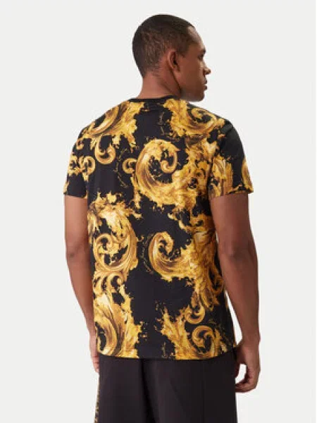 Versace Jeans Couture Majica smeđa / zlatno žuta / svijetložuta crna