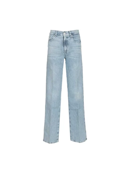 Lniane jeansy 7 For All Mankind niebieskie