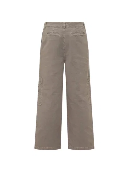 Pantaloni cargo Off-white cu broderie alb