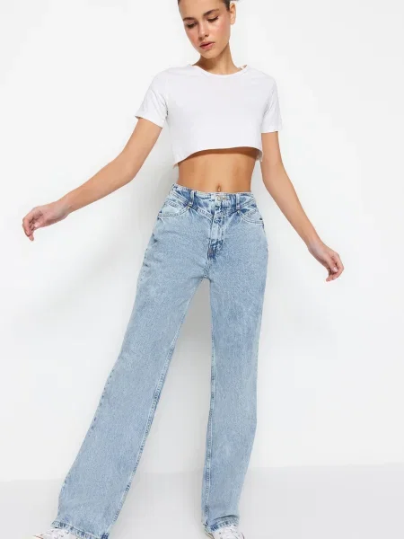 Blugi cu picior larg Trendyol gri