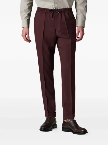 Pantaloni Paul Smith plisate roșu