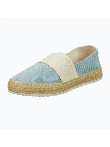 Еспадрильї GANT Raffiaville light blue/cream сині