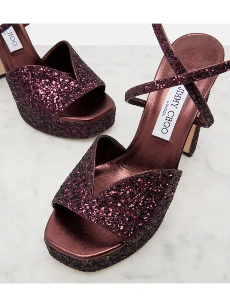Sandale Jimmy Choo cu platformă bordo