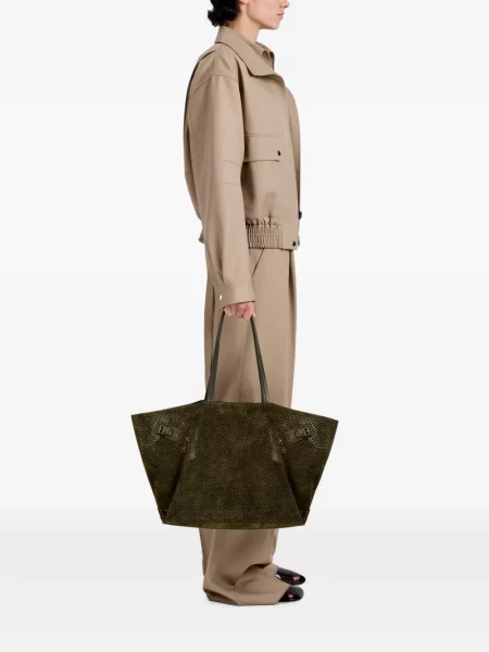Велурена шопинг чанта Proenza Schouler зелено