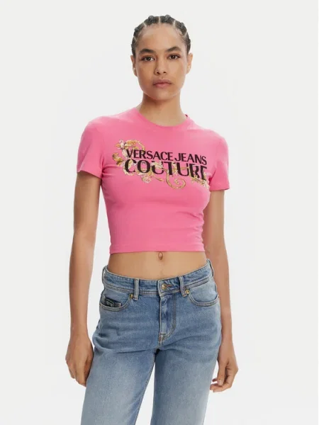Тениска Versace Jeans Couture розово