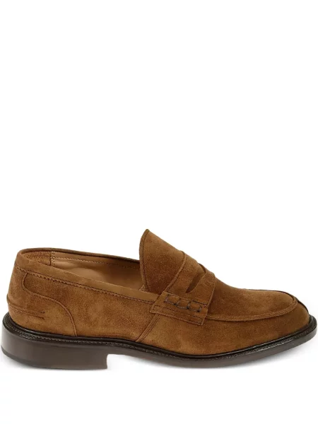 Pantofi loafer Tricker's din piele de căprioară maro