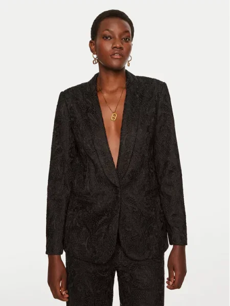 TWINSET Піджак Straight Fit чорний