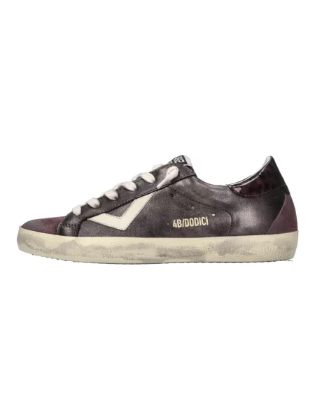 Sneakersy 4b12 skórzane brązowe