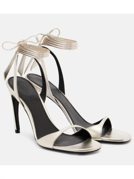 Sandale The Attico din piele slingback argintiu