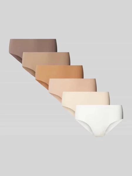 Majtki hipster w jednolitym kolorze w zestawie 6 szt. Magic Bodyfashion beżowe